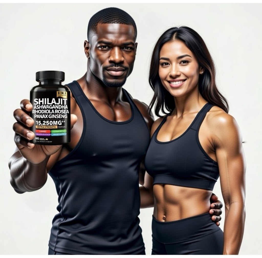 Shilajit Ashwagandha Complex 8-en-1 - Énergie, Vitalité & Performance au Quotidien
