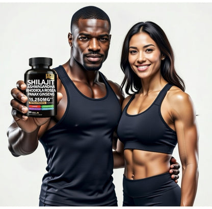 Shilajit Ashwagandha Complex 8-en-1 - Énergie, Vitalité & Performance au Quotidien